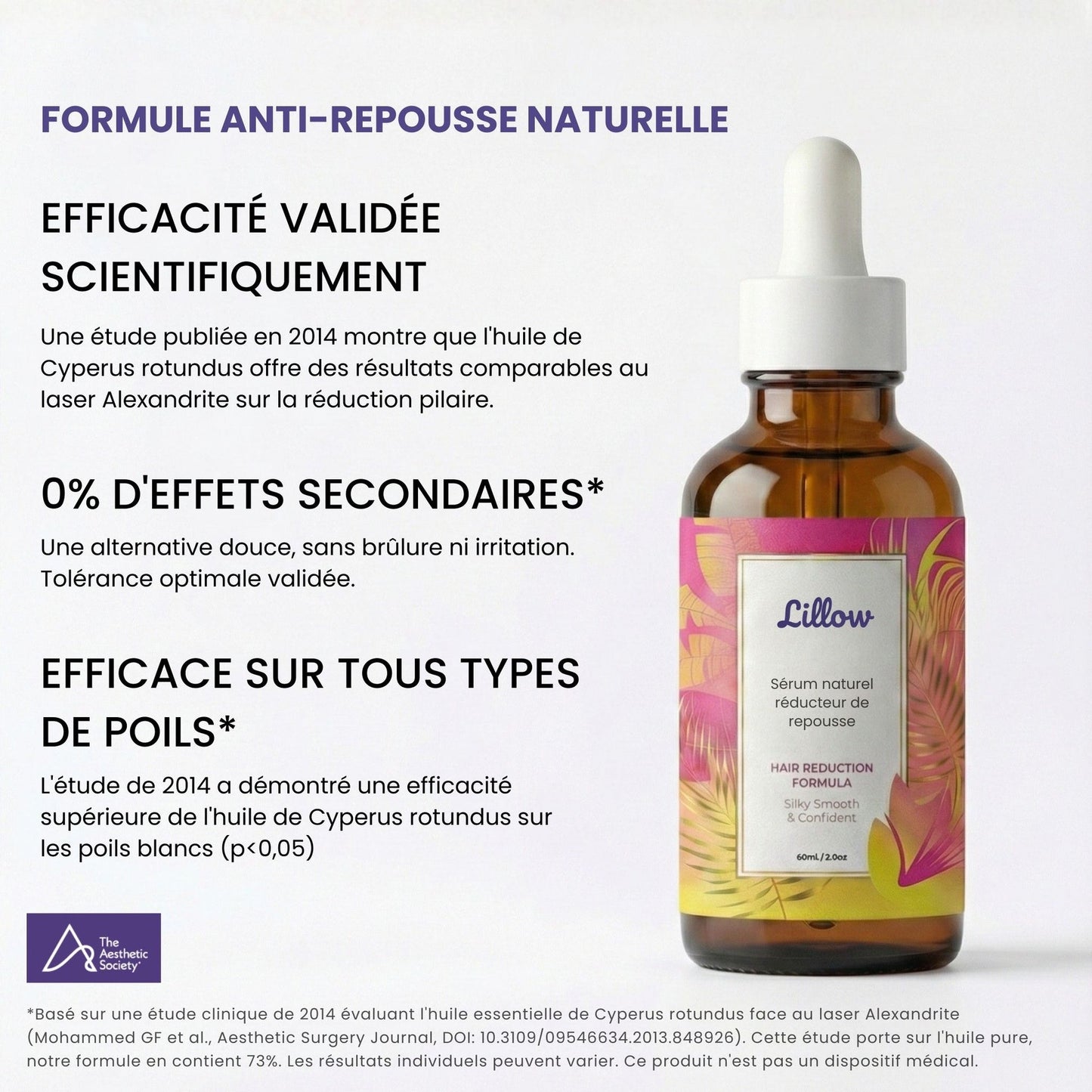Sérum naturel réducteur de repousse